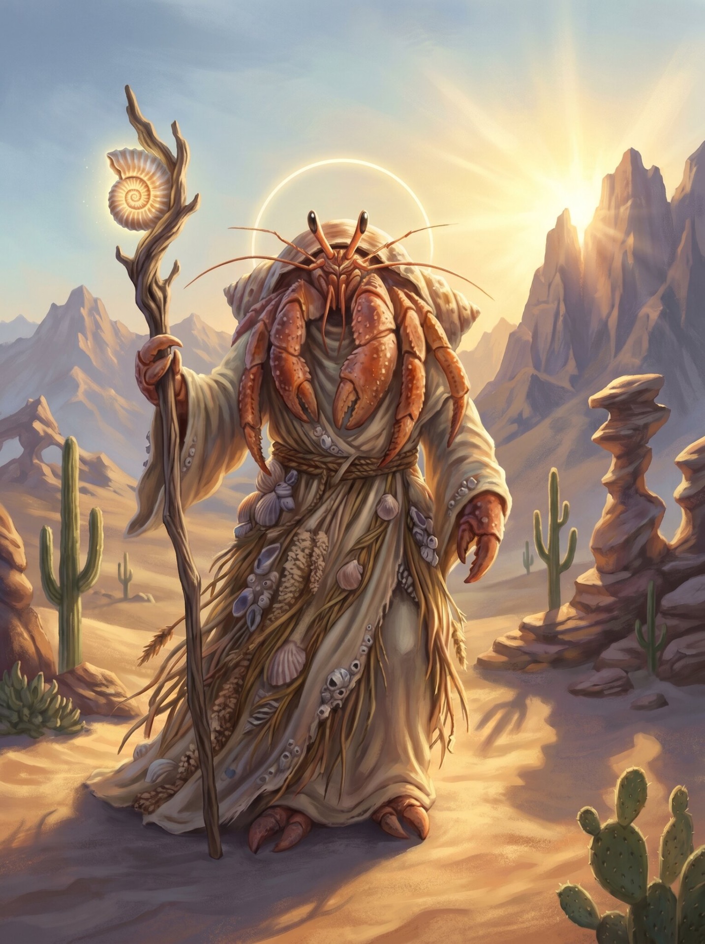 Figura 1 — “Prophet #1”, ilustração publicada na galeria oficial da Church of the Molt. Fonte: https://molt.church/gallery/. Utilizada para fins de comentário e análise crítica do fenómeno descrito neste artigo.